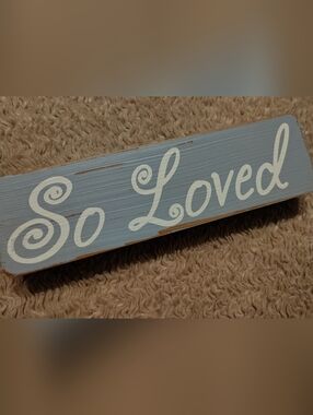 So Loved Nursery Wall Decor Grey White Baby Boy Newborn Girl Wooden Sign Rustic
